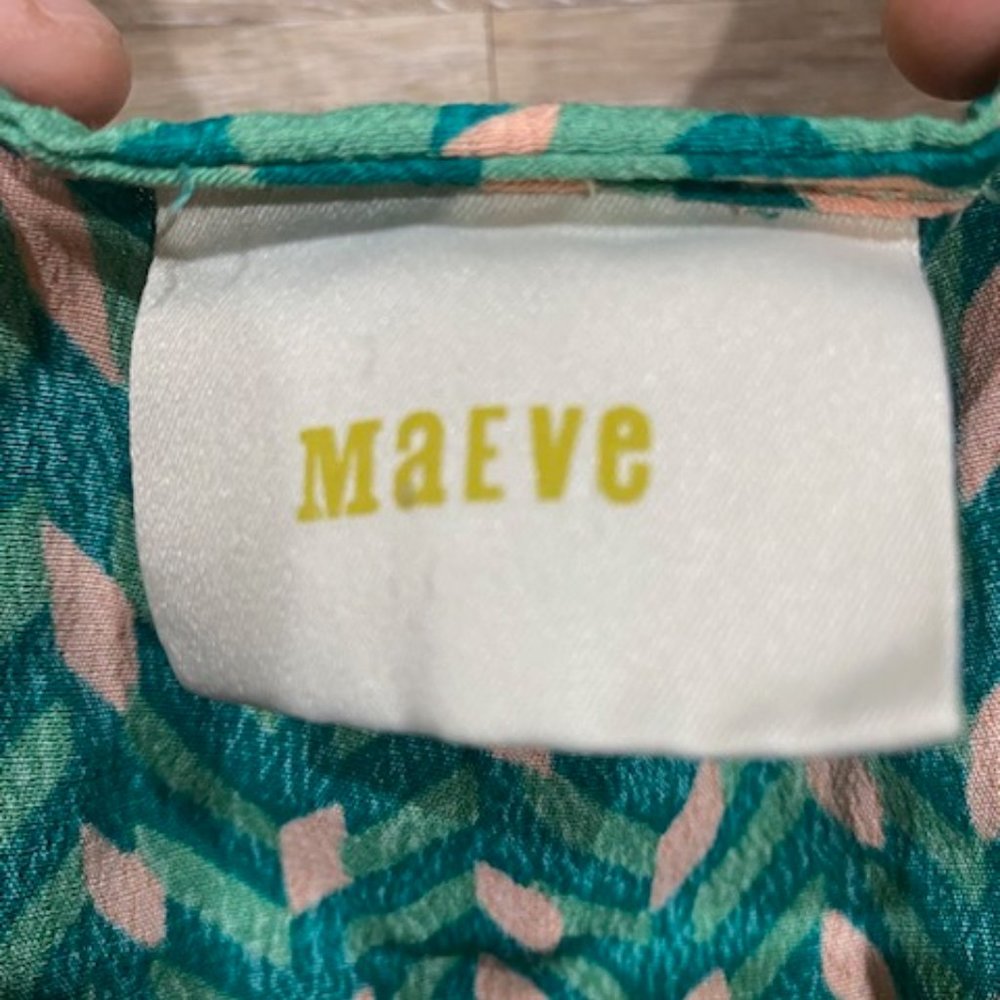 Maeve Anthropology Rayon Dress With Lining Green - Picture 3 of 4